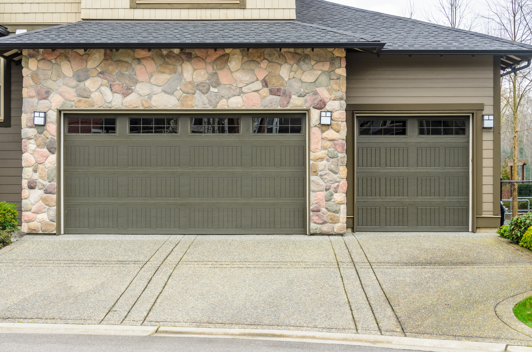 Grey garage doors